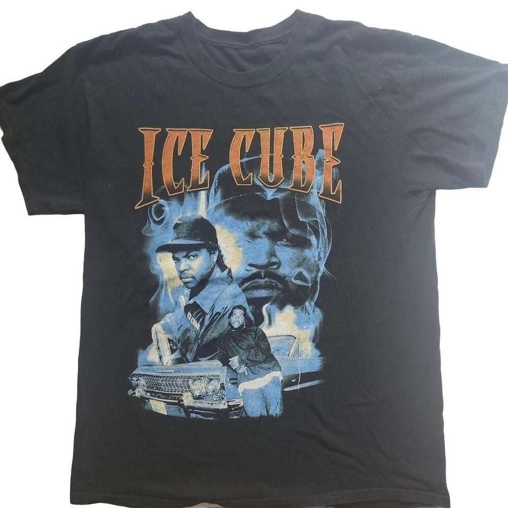 Ice Cube Rap T-Shirt Black Graphic Tee Size L